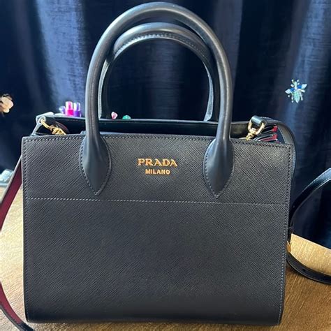 PRADA Saffiano City Calfskin Large Bibliothèque Top